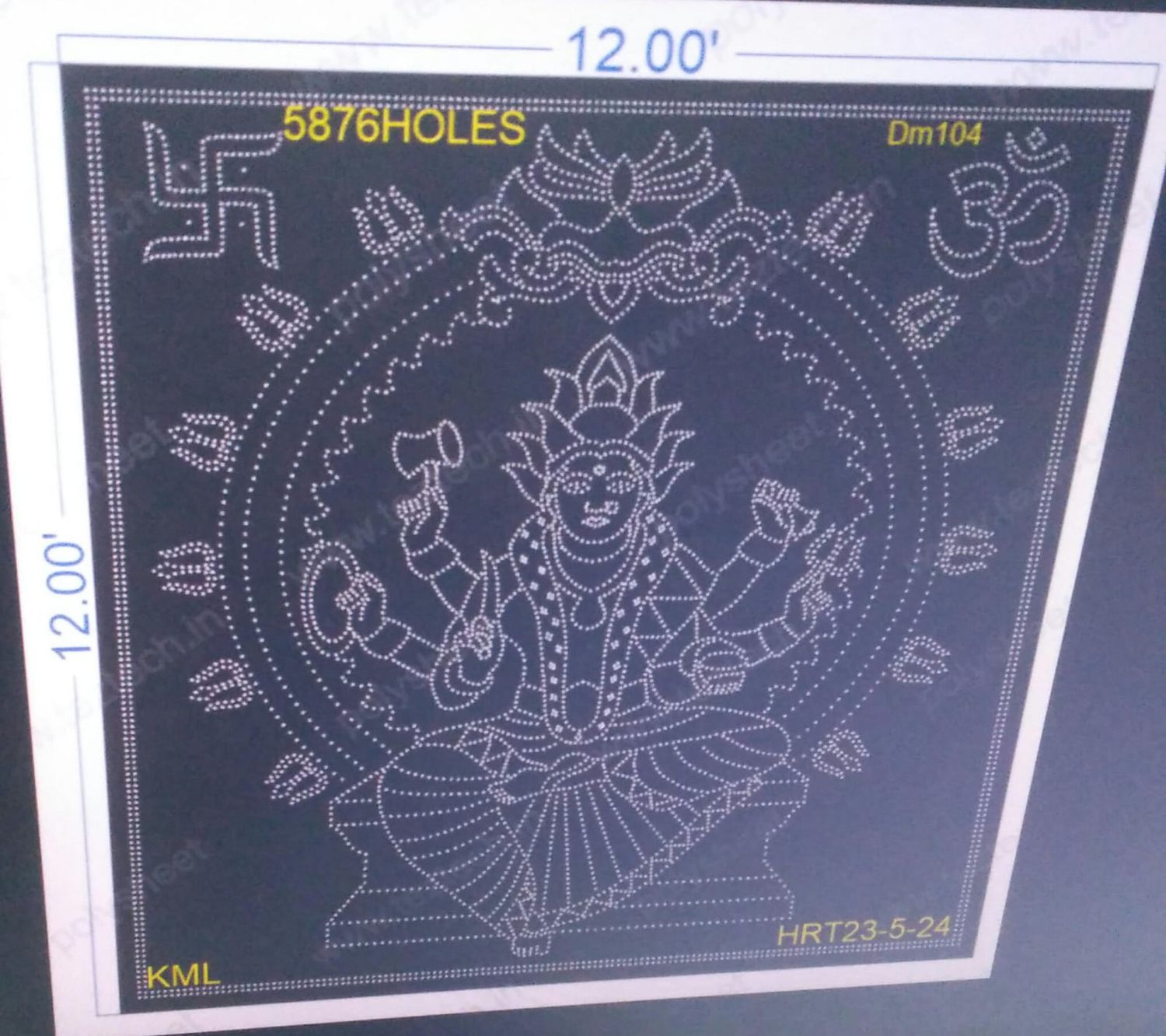 DM104  DEVI MATA 12X12 FEET 5876 HOLES (3 PARTS)
