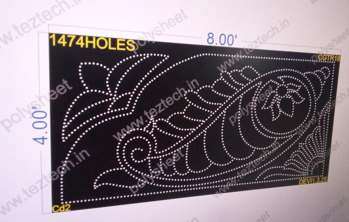 CGTR18 GATE ROW 1 PART 4X8 FEET 1474 HOLES