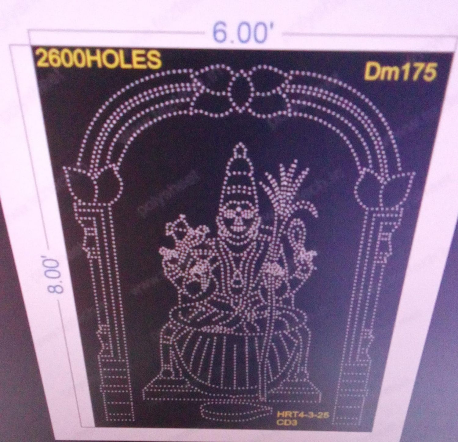DM175  DEVI MATA  6X8 FEET 2600 HOLES (2 PARTS)