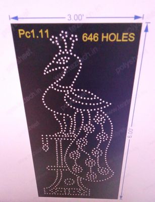 PC1.11 PEACOCK POLY SHEET 6x3 FEET 646 HOLES