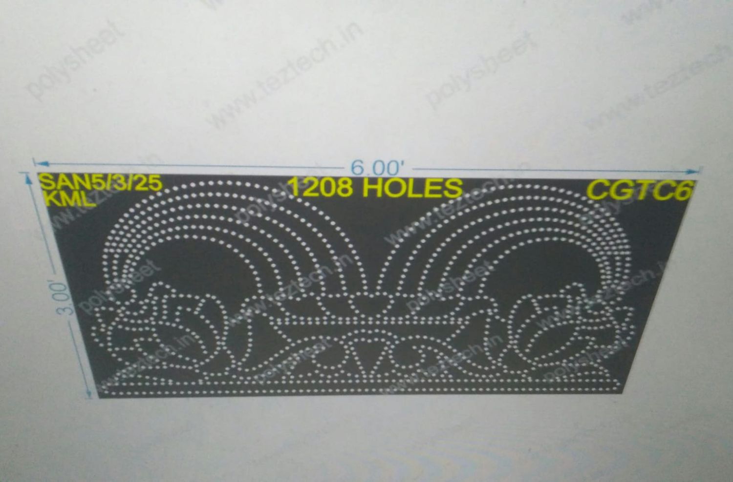 CGTC6 GATE CROWN 1 PART 3X6 FEET 1208 HOLES