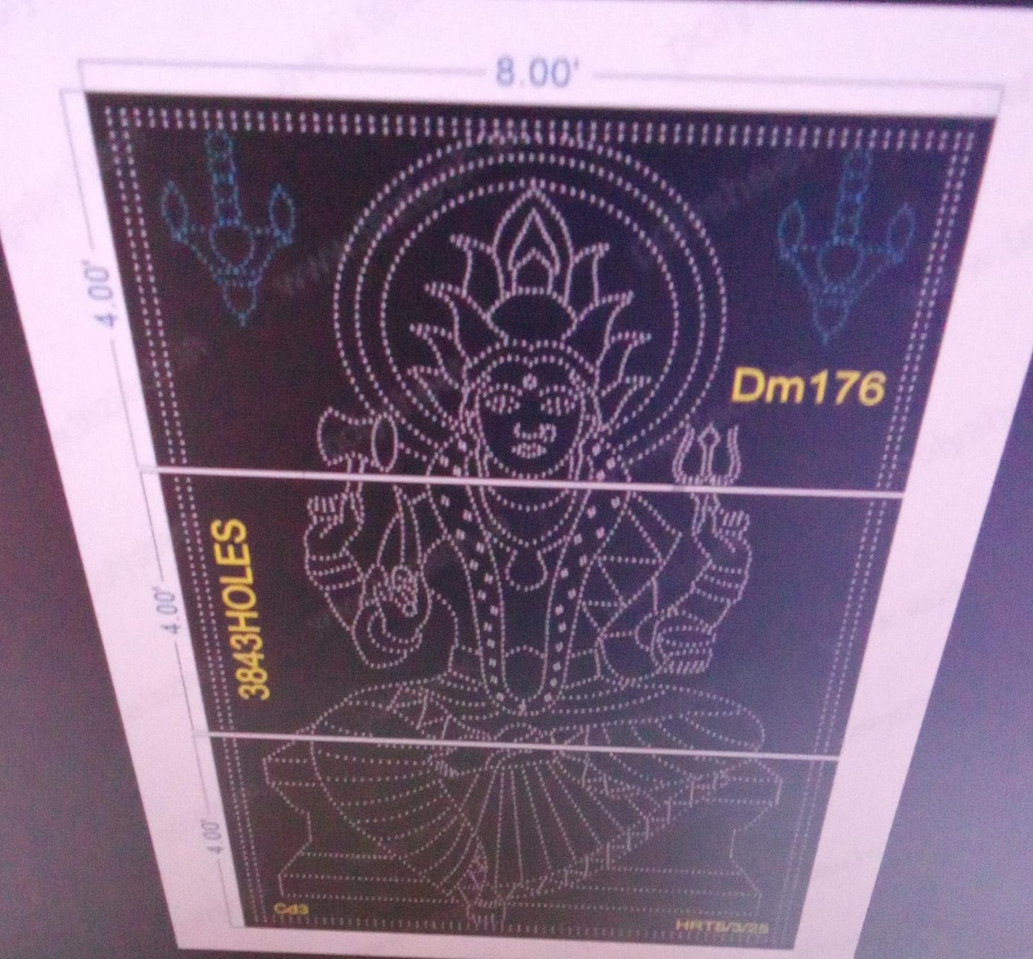 DM176  DEVI MATA  12X8  FEET 3843 HOLES  (3 PARTS)