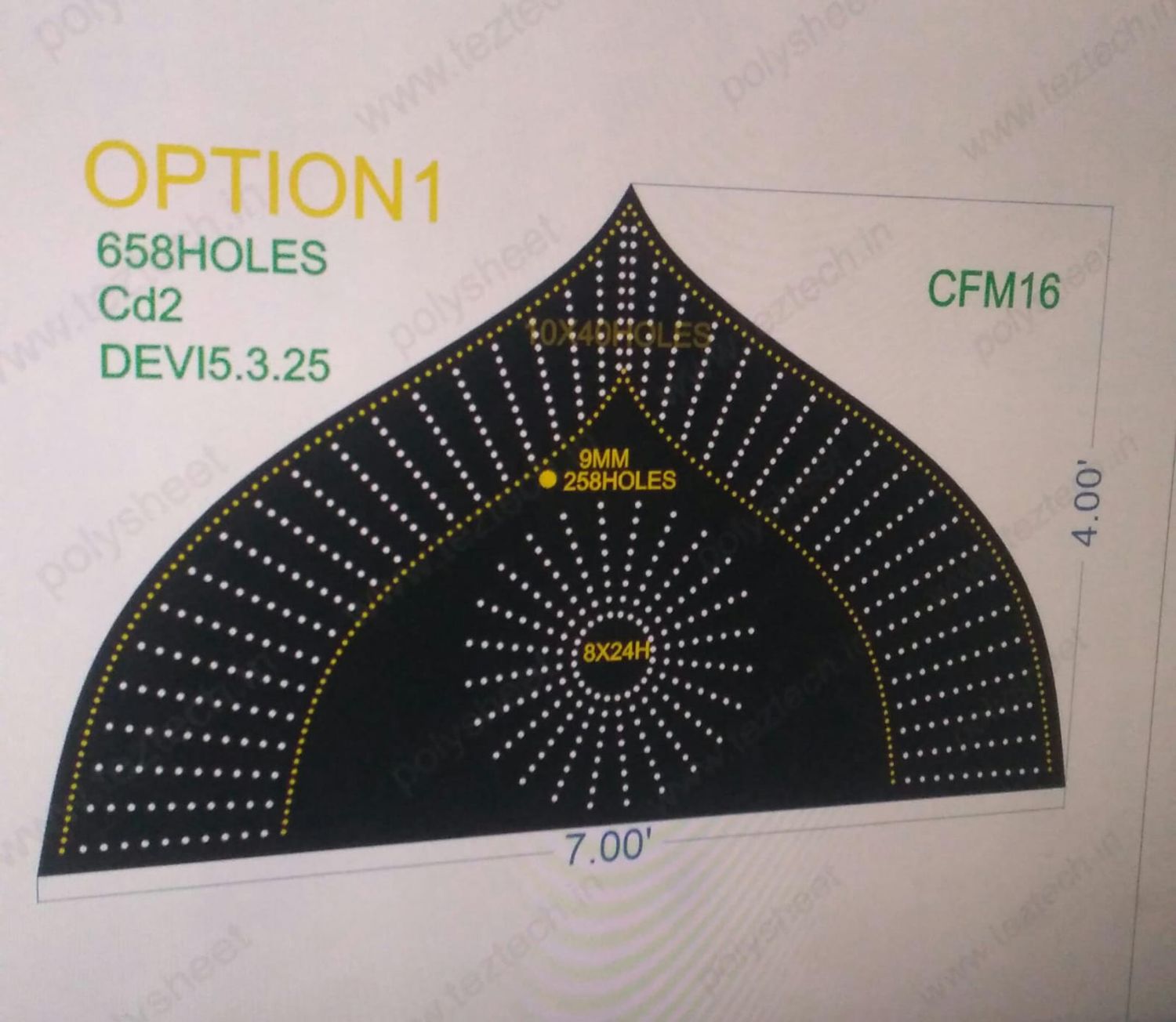 CFM16 CHAKRI FOR MURTI 1 PART 4X7 FEET 658 HOLES