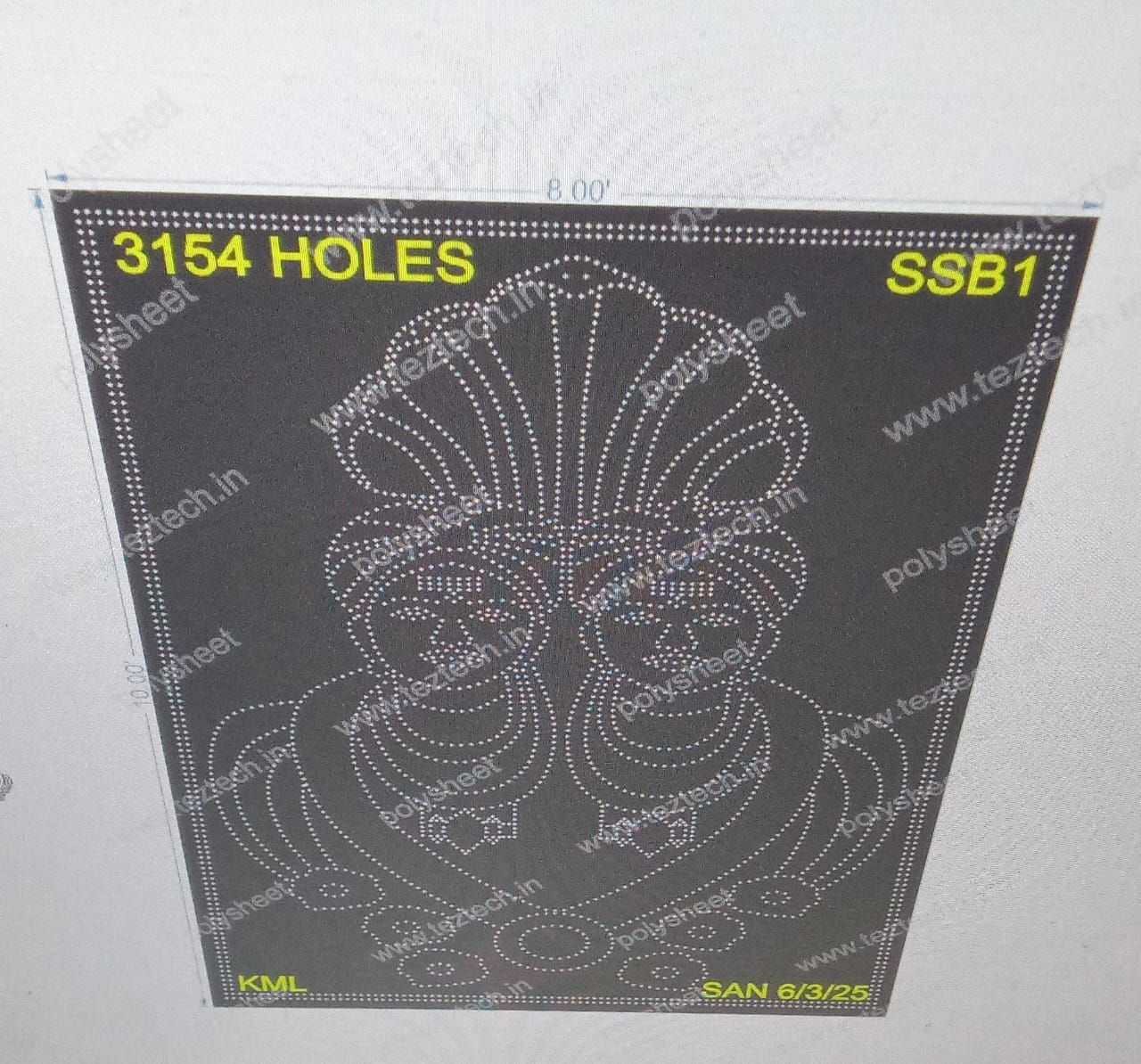 SSB1 SHREE SHARANABASAVESWAR  3 PARTS 10X8 FEET 3154 HOLES