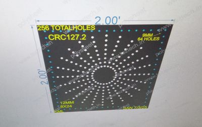 CRC127.2 2x2FEET 8X24 HOLES CIRCLE TOTAL HOLES=256  (BORDER 9MM 64 HOLES)