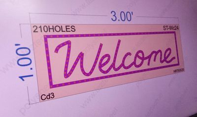 ST-WC24 STICKE  WELCOME 1X3 FEET 210 HOLES IN 1 PART