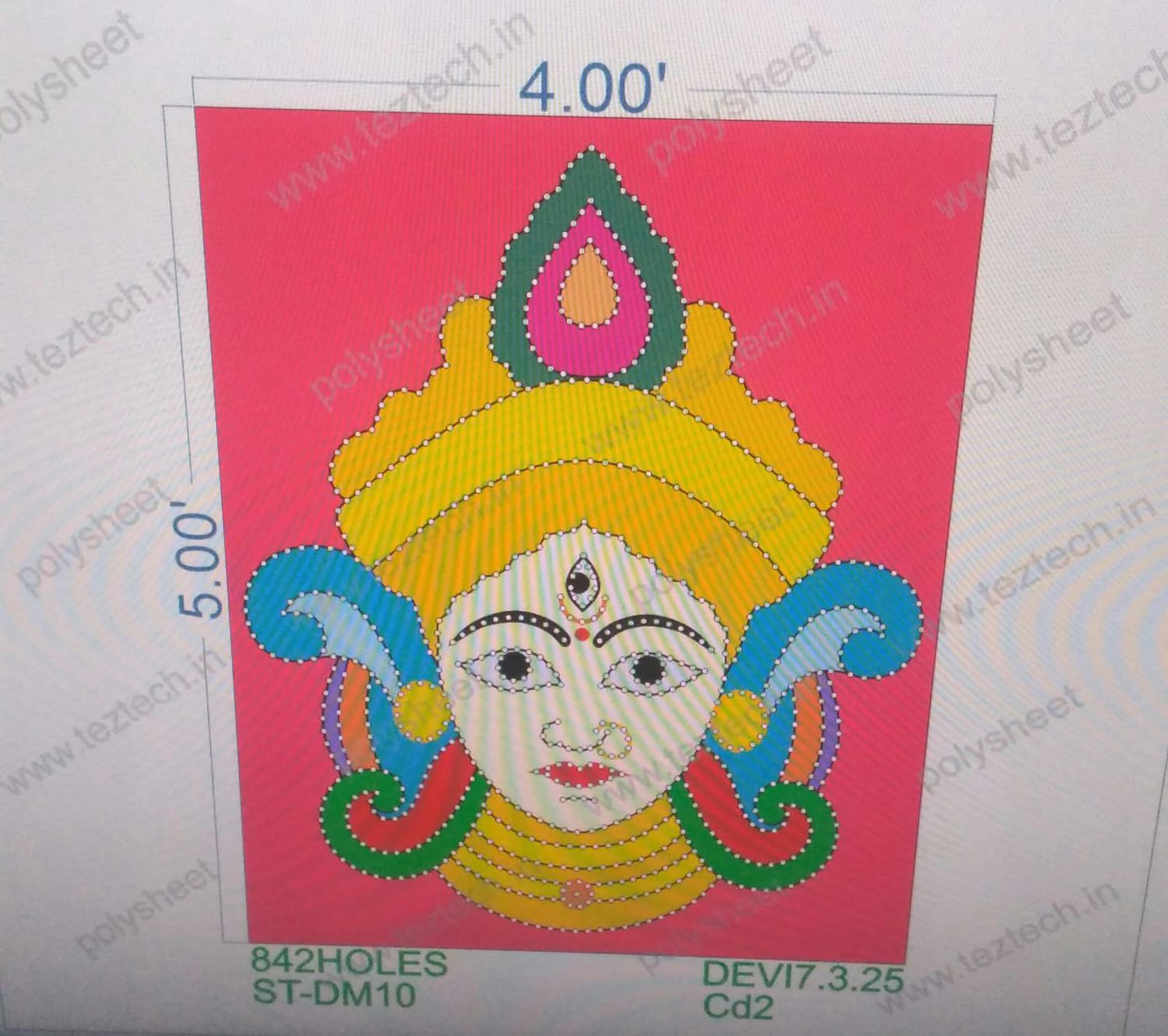 ST-DM10 STICKER DEVIMATA 5X4FEET 842HOLES IN 1 PART
