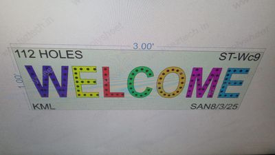 ST-WC9 STICKER  WELCOME 1X3 FEET 112 HOLES IN 1 PART