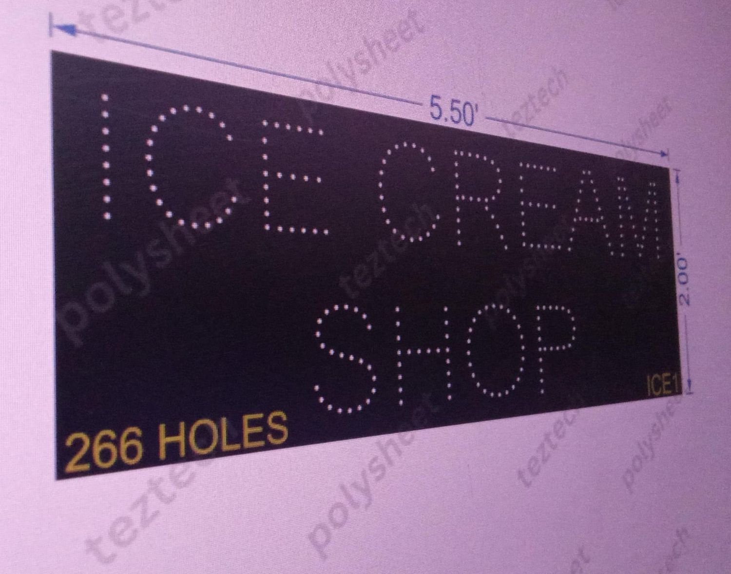 ICE1 ICE CREAM SHOP 2X5.5 FEET 266 HOLES