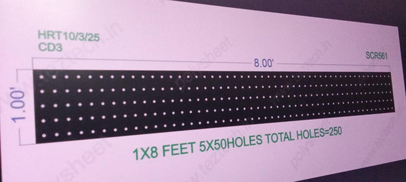 SCR561 1X8 FEET 5X50 HOLES SCREEN TOTAL HOLES=250
