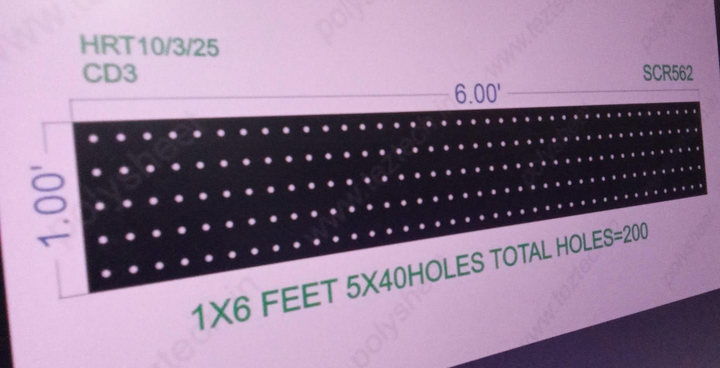 SCR562 1X6 FEET 5X40 HOLES SCREEN TOTAL HOLES=200