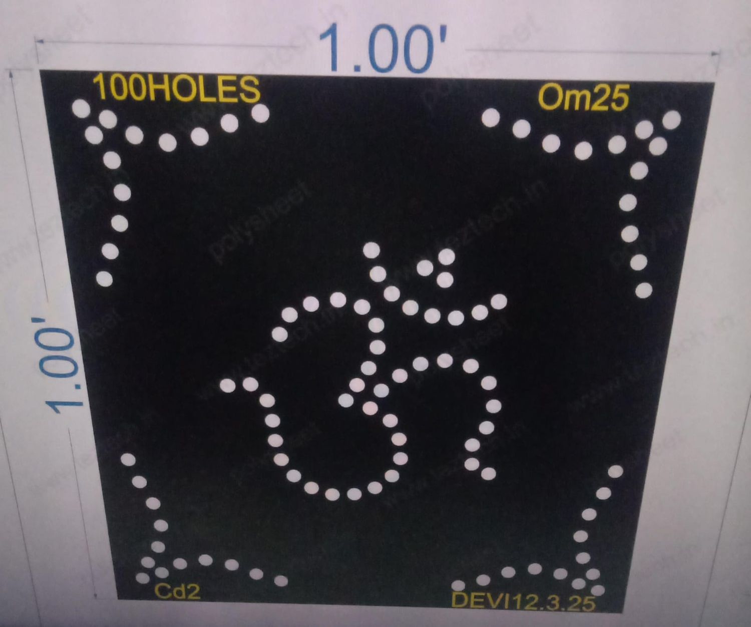 OM25 OM 1 PART 1X1 FEET 100 HOLES