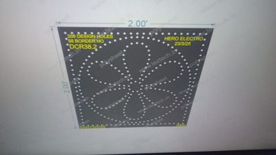 DCR38.2 DESIGNER CRICLE 1 PART 2X2 FEET 296 HOLES ( 208 DESIGN HOLES, 88 BORDER HOLES)