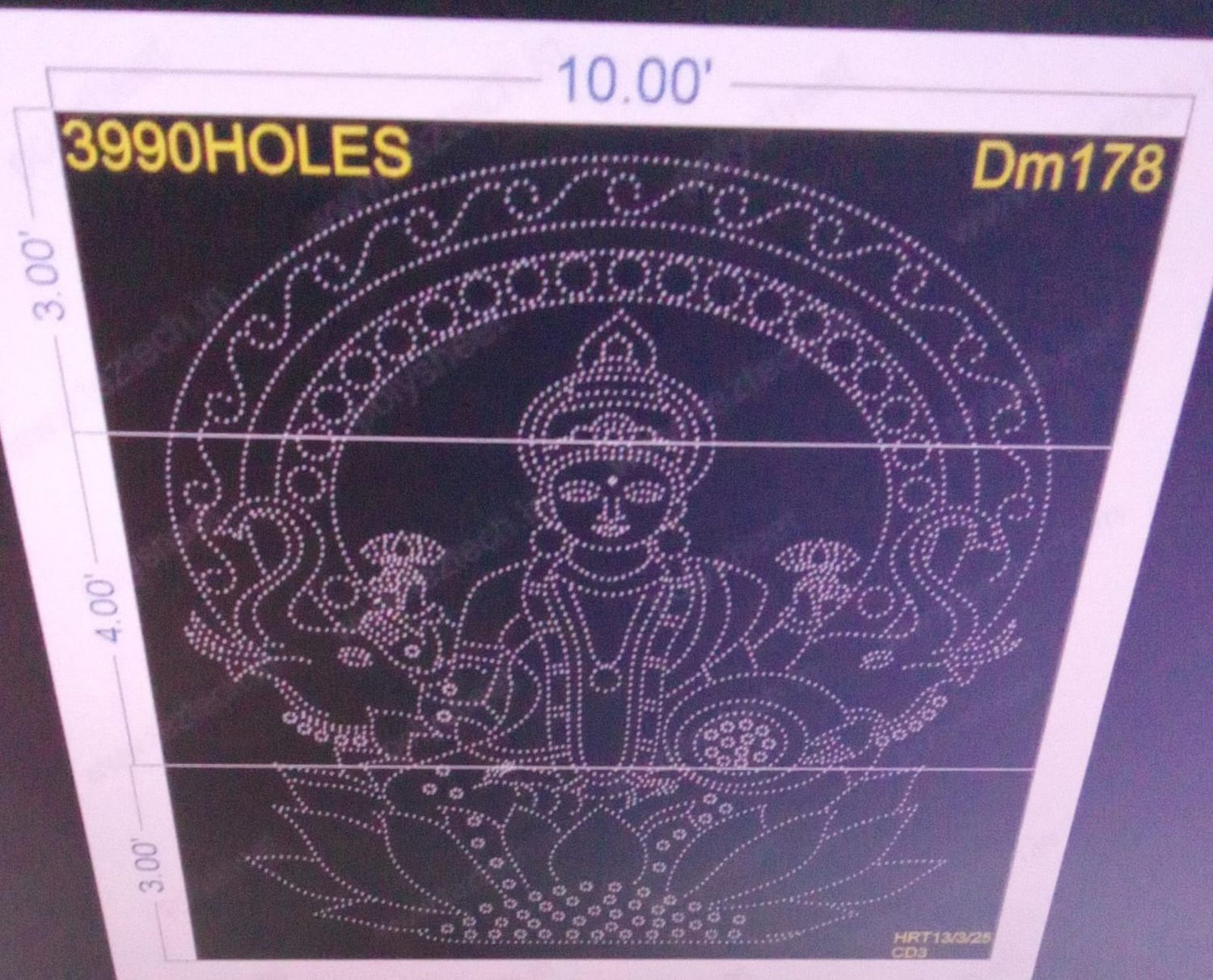 DM178  DEVI MATA 10X10   FEET 3990 HOLES ( 3 PARTS)