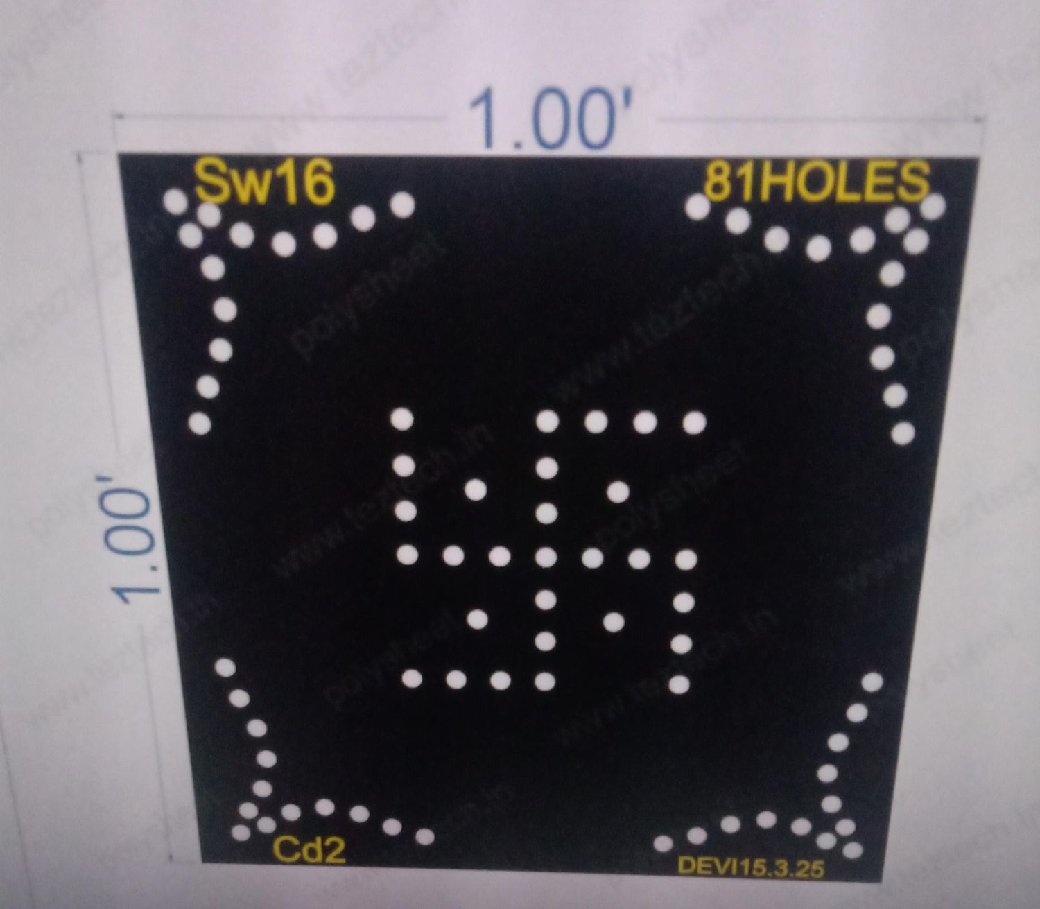 SW16 SWASTIK 1 PART 1X1 FEET 81 HOLES