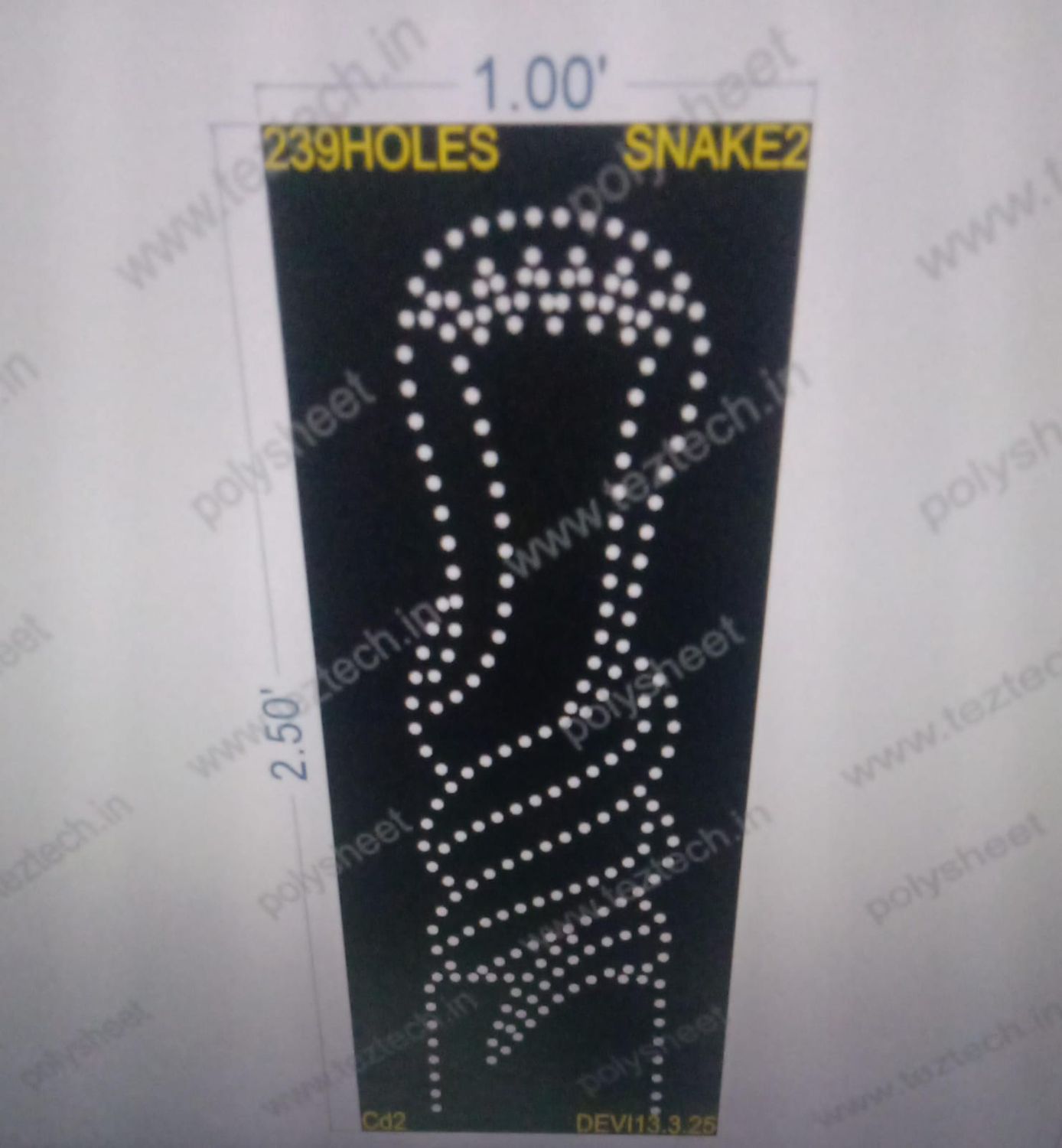 SNAKE2 SNAKE 1 PART 2.5X1 FEET 239 HOLES