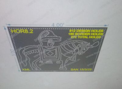 HOR8.2 HORSE 1 PART 3X4 FEET 972 HOLES (DESIGN HOLES=812), (BORDER HOLES=160 )