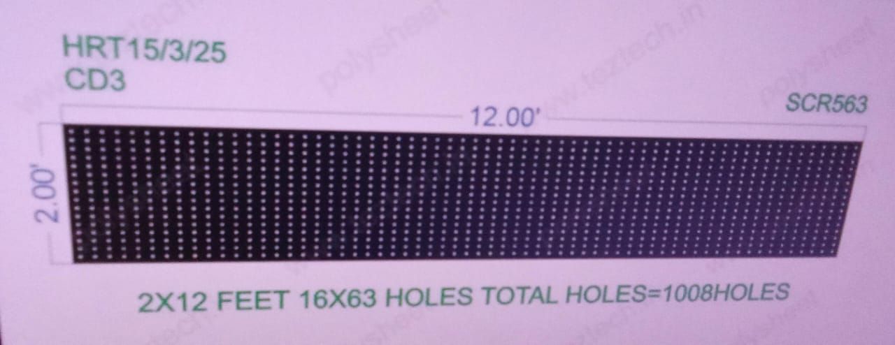 SCR563  2X12 FEET 16X63 HOLES SCREEN TOTAL HOLES=1008