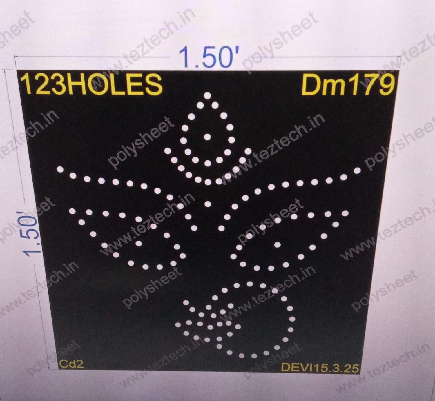 DM179 DEVI MATA 1 PART 1.5X1.5 FEET 123 HOLES