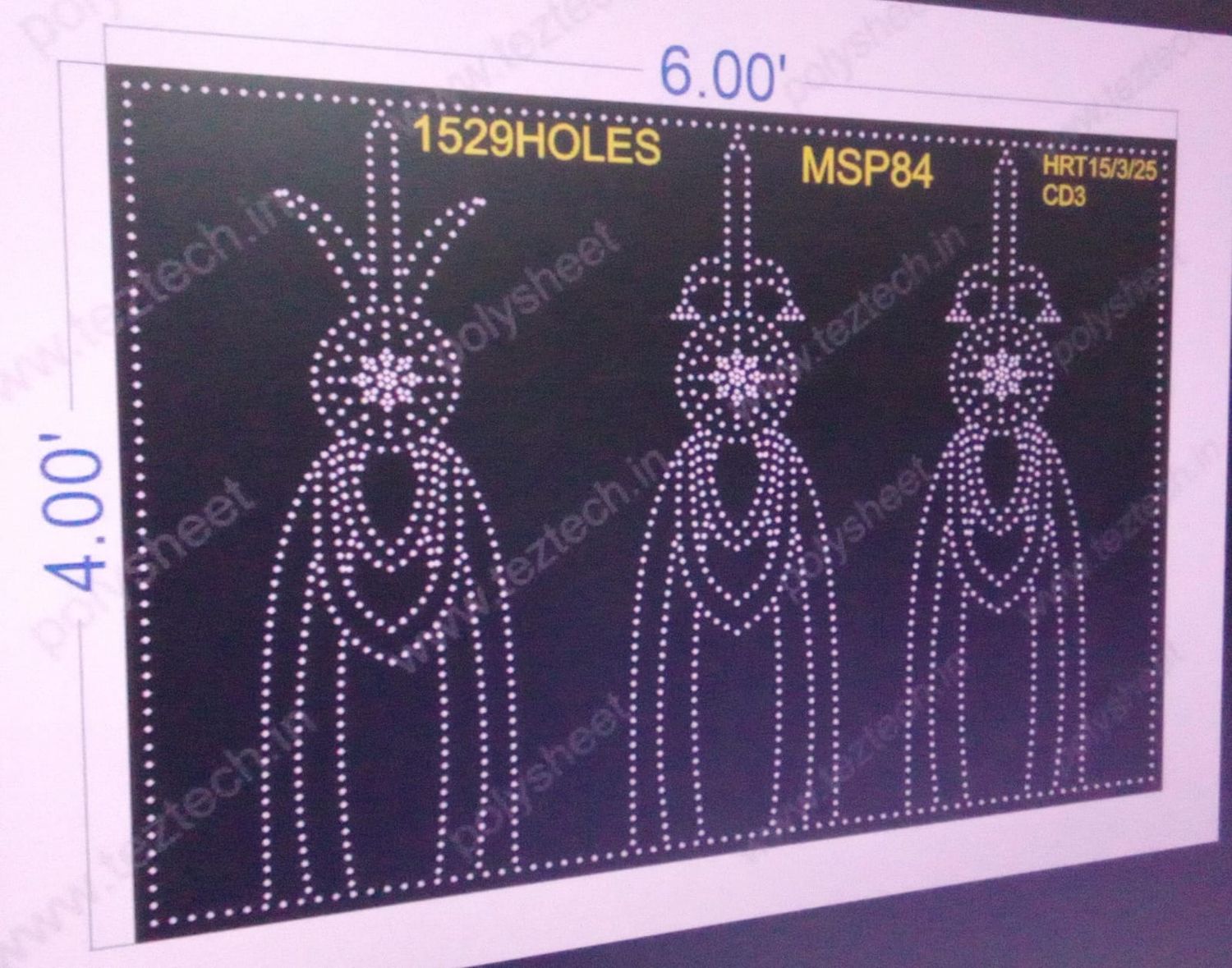 MSP84 MUSLIM BOARD 1 PART 4X6 FEET 1529 HOLES
