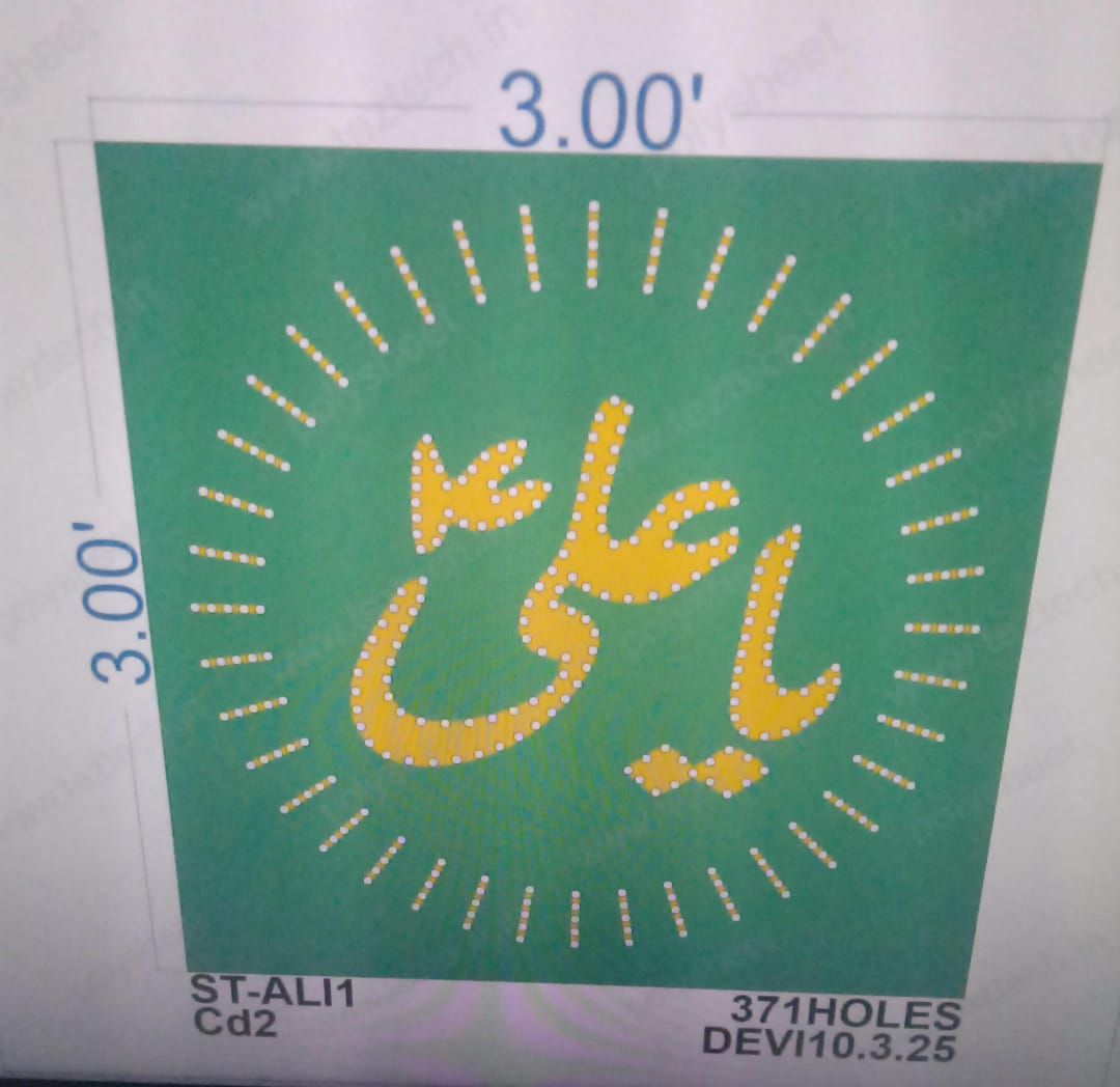 ST-ALI1 STICKER ALI 3X3FEET 371HOLES IN 1 PART