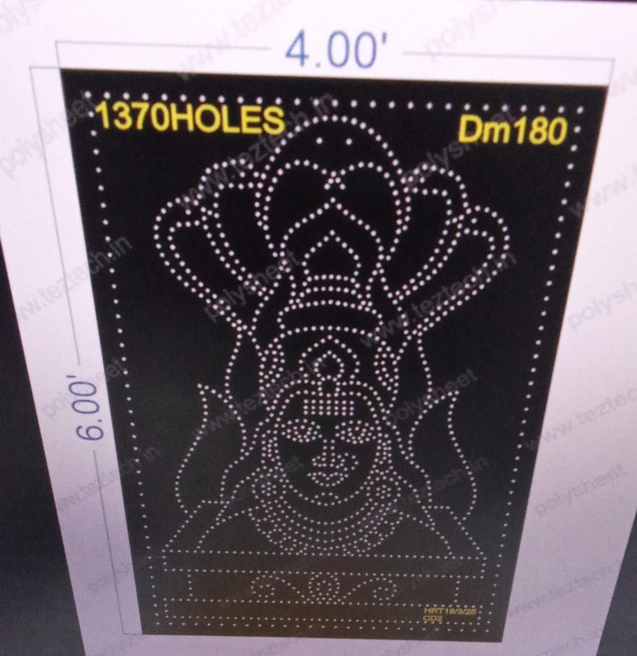 DM180  DEVI MATA 1 PART 6X4  FEET 1370 HOLES