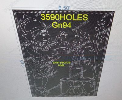 GN94 GANESH JI 3 PARTS 9X6.5 FEET 3590 HOLES