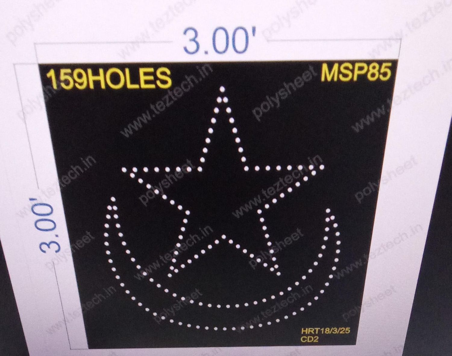 MSP85 MUSLIM PART  1 PART 3X3 FEET 159 HOLES