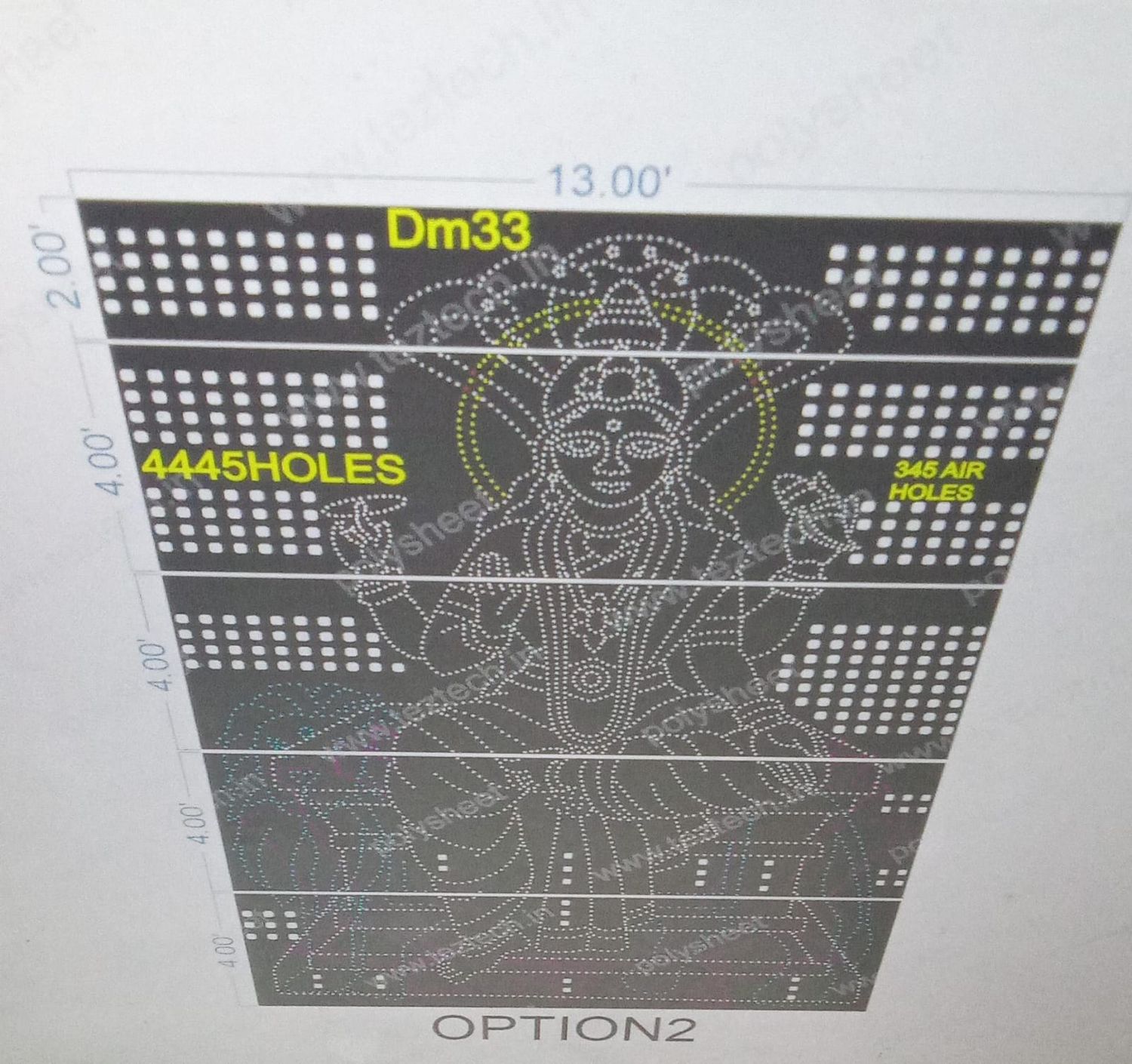 DM33 LAXMI MATA 18X13FEET 4445HOLES 5PARTS