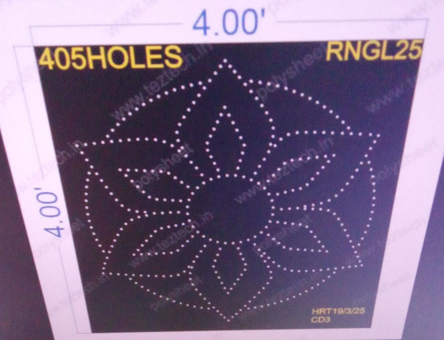 RNGL25  RANGOLI 1 PART 4X4 FEET 405 HOLES