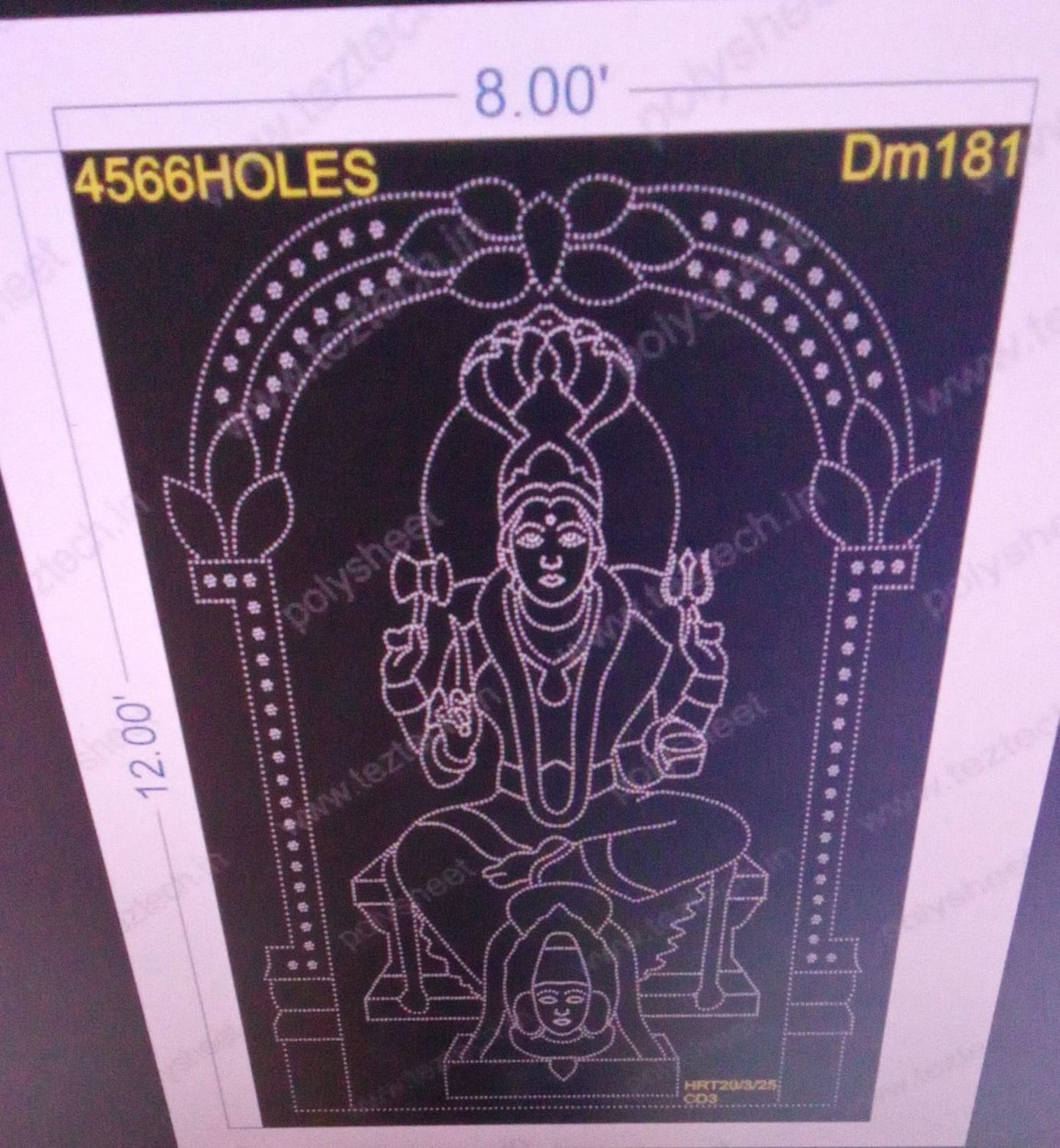 DM181 DEVI MATA 3 PART 12X8   FEET 4566  HOLES