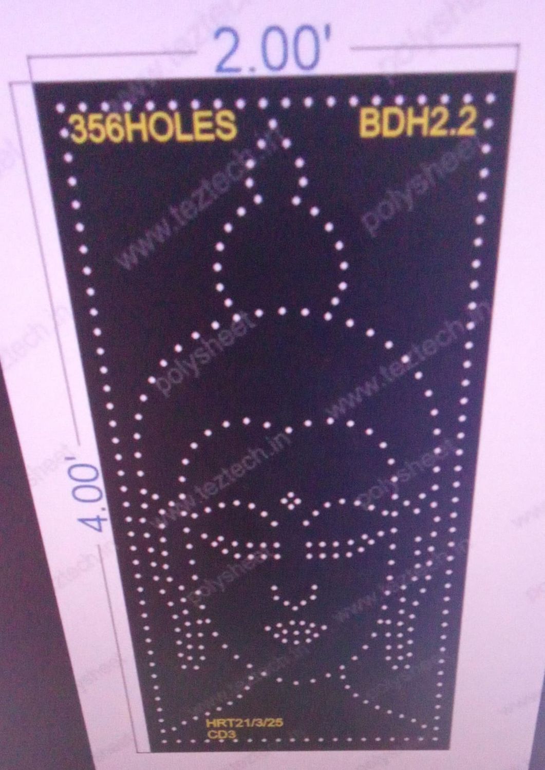 BDH2.2  BUDHHA 2X4FEET 356 HOLES