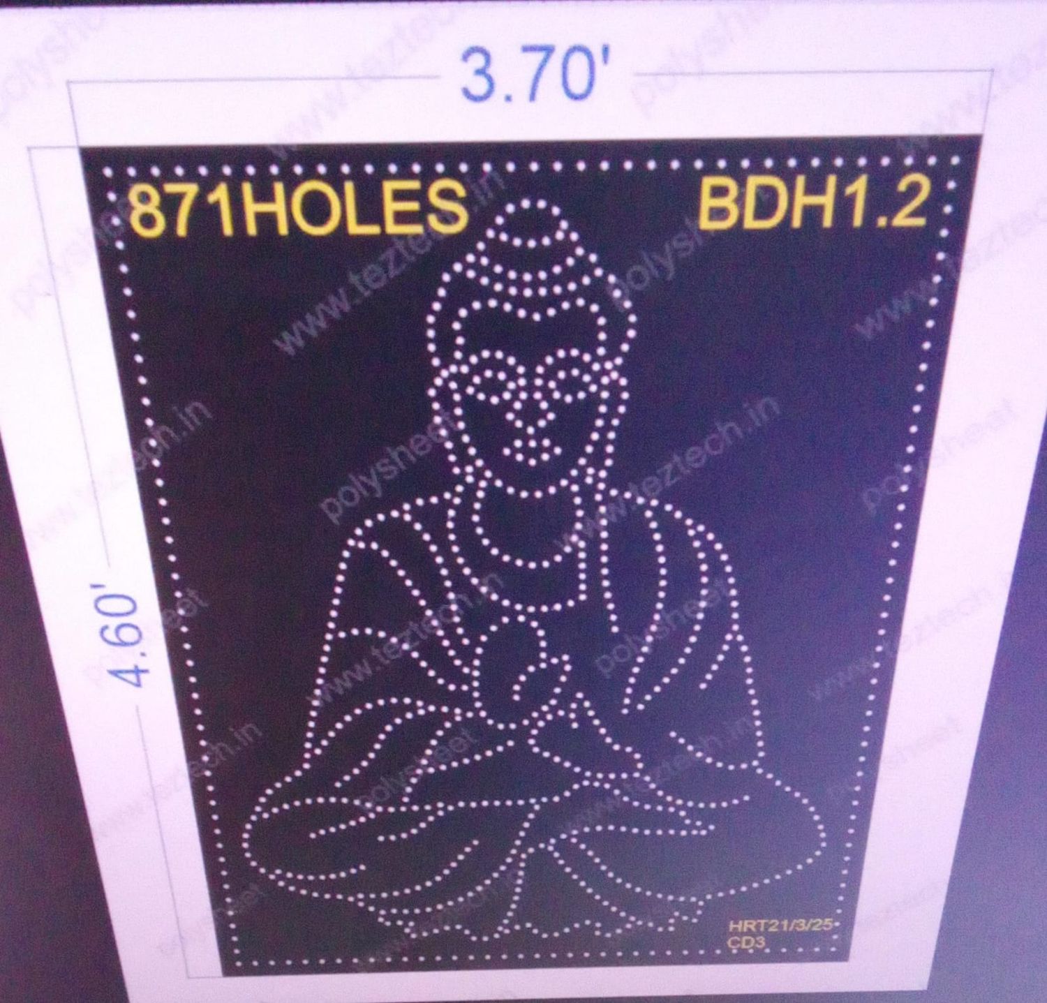 BDH1.2  BUDHHA  4.6X3.7 FEET 871 HOLES