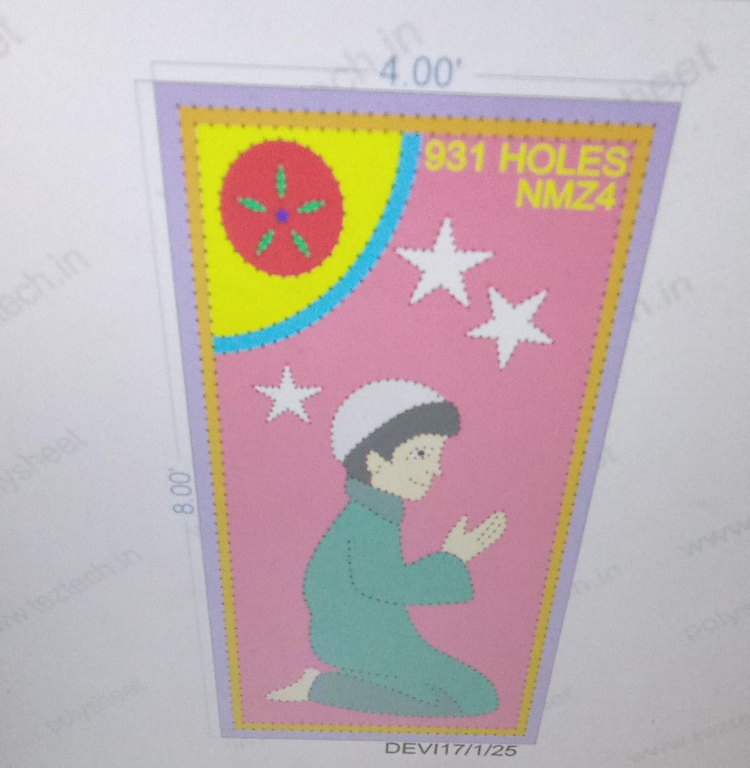 ST-NMZ4 STICKER NAMAZ 8X4FEET 931HOLES IN 1 PART