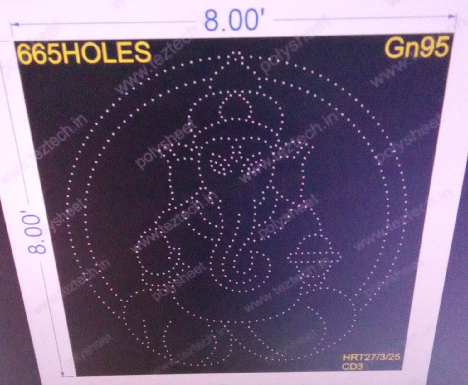 GN95 GANESH JI 2 PARTS 8X8 FEET 665 HOLES
