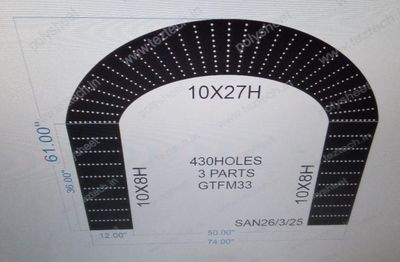GTFM33 3 PART (74X61INCH) (6.167X5.083FEET) 430 HOLES