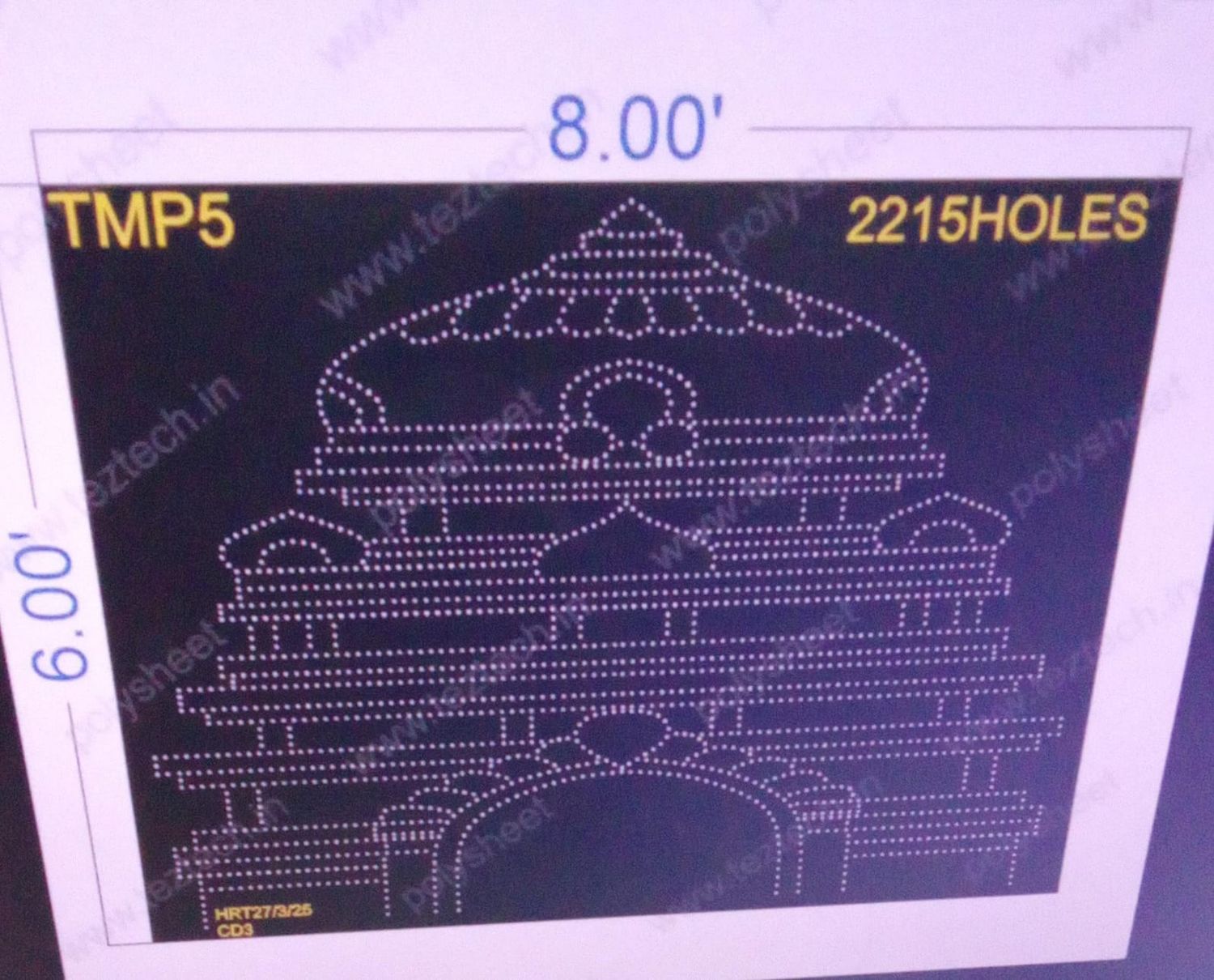TMP5 TEMPLE 8X6  FEET 2215 HOLES (2 PARTS )