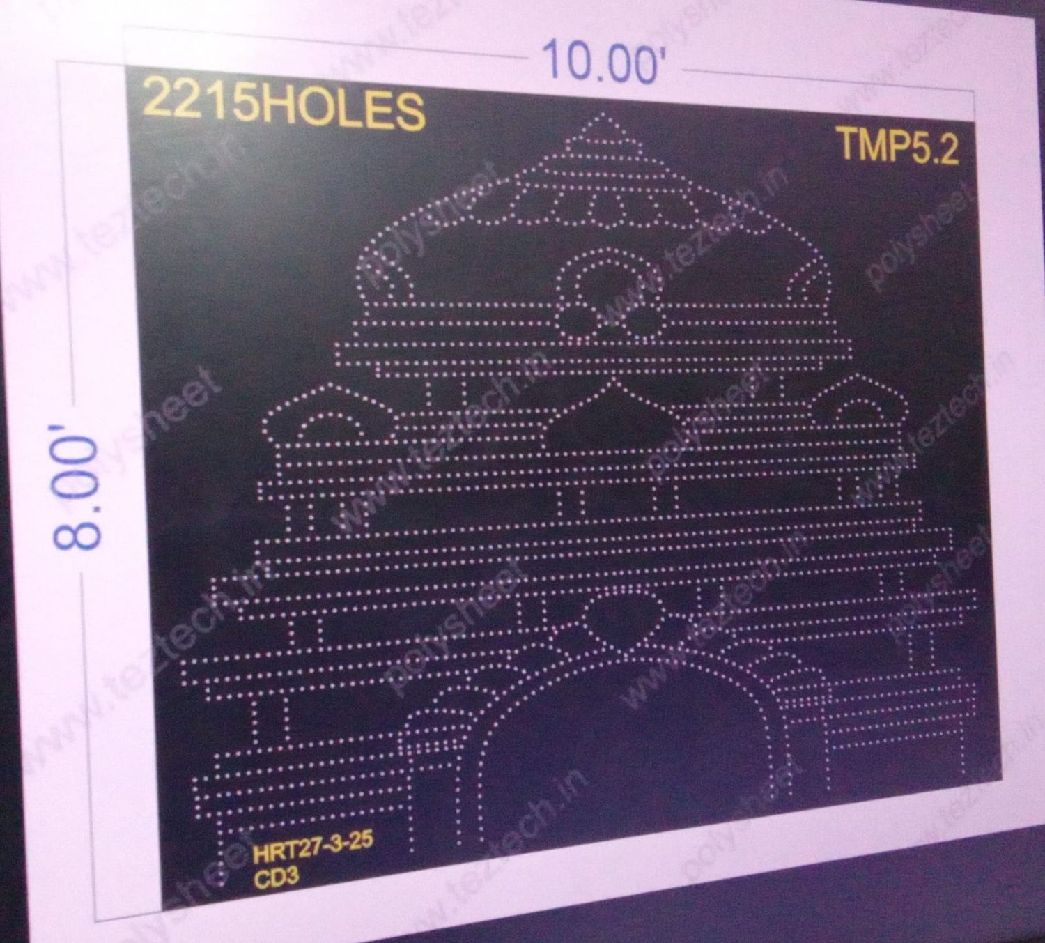 TMP5.2 TEMPLE 8X10  FEET 2215 HOLES (3 PARTS )