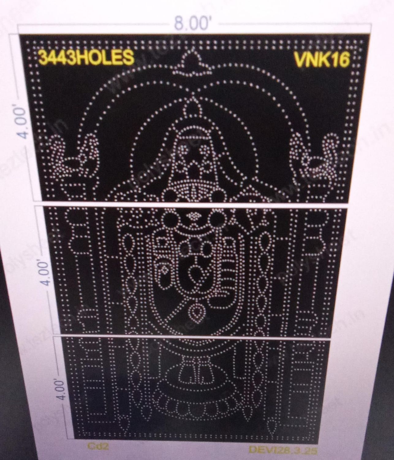 VNK16  VENKETSWARA 12X8  FEET 3443 HOLES (3 PARTS)