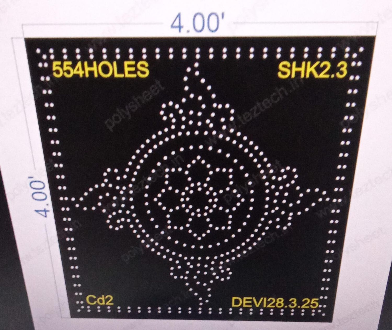 SHK2.3 SHAKRAM 4X4 FEET 554 HOLES