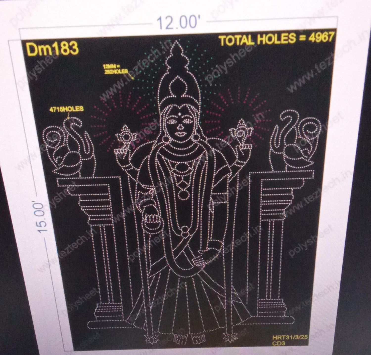 DM183  DEVI MATA  5 PART 15X12 FEET 4967 HOLES
