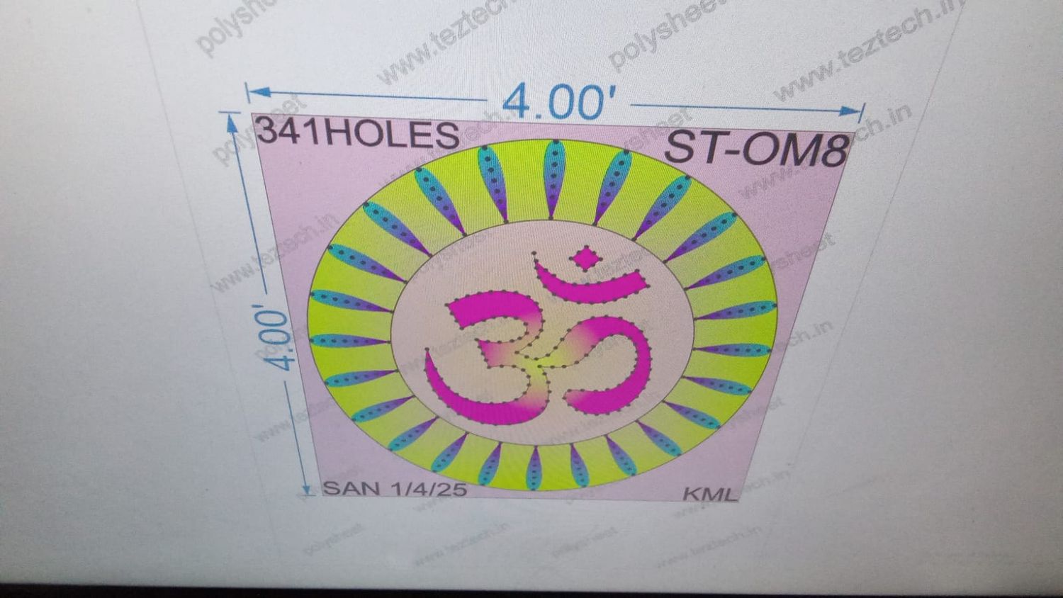 ST-OM8 OM 4X4 FEET 341 HOLES 1 PART