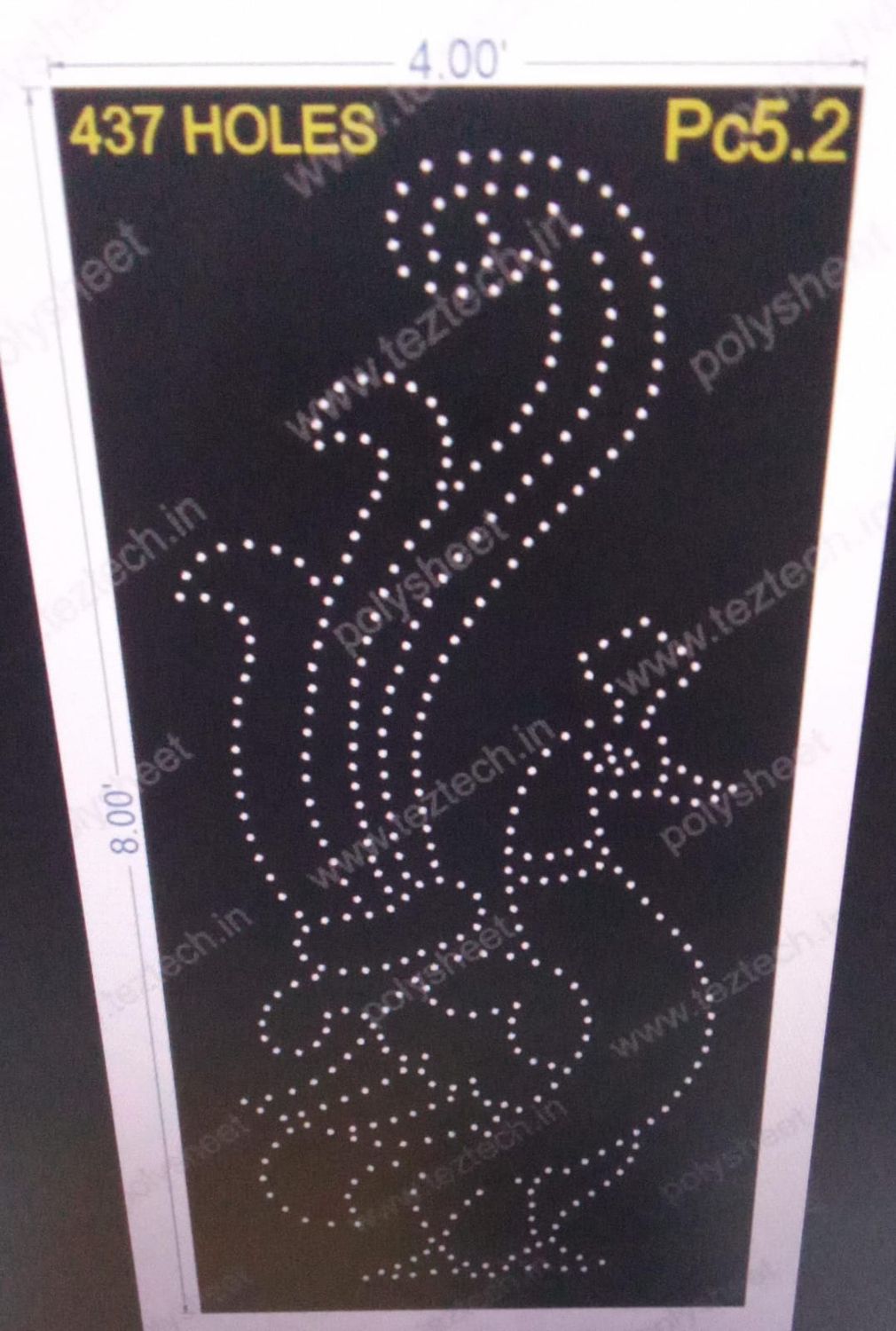 PC5.2 PEACOCK 4x8 FEET 437 HOLES