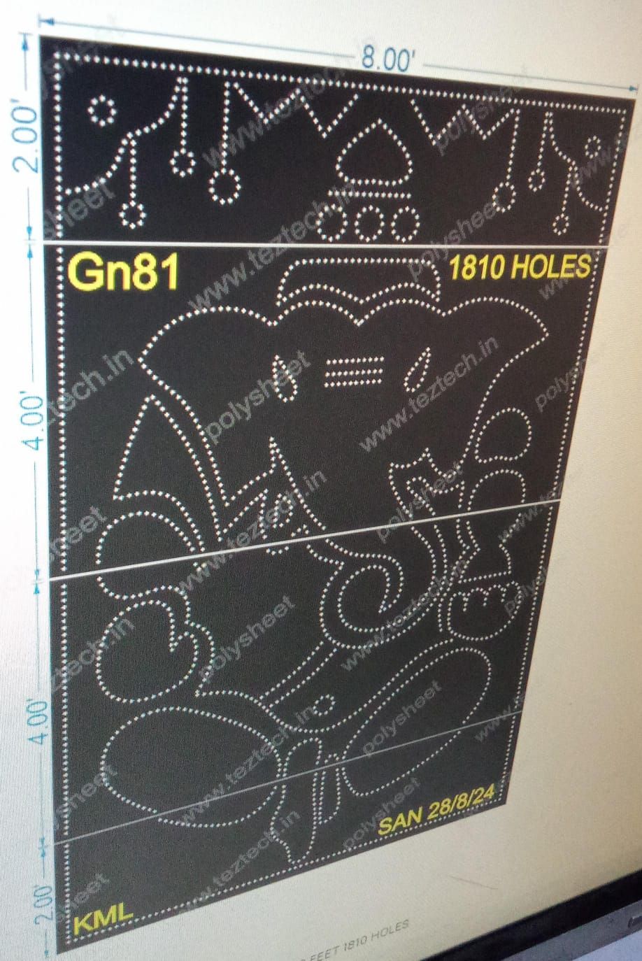 GN81 GANESH JI 12X8 FEET 1810 HOLES