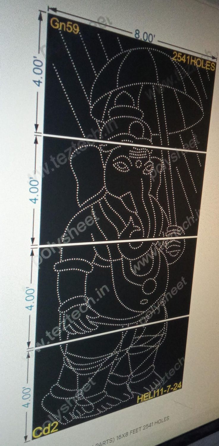 GN59 GANESHJI (4 PARTS) 16X8 FEET 2541 HOLES