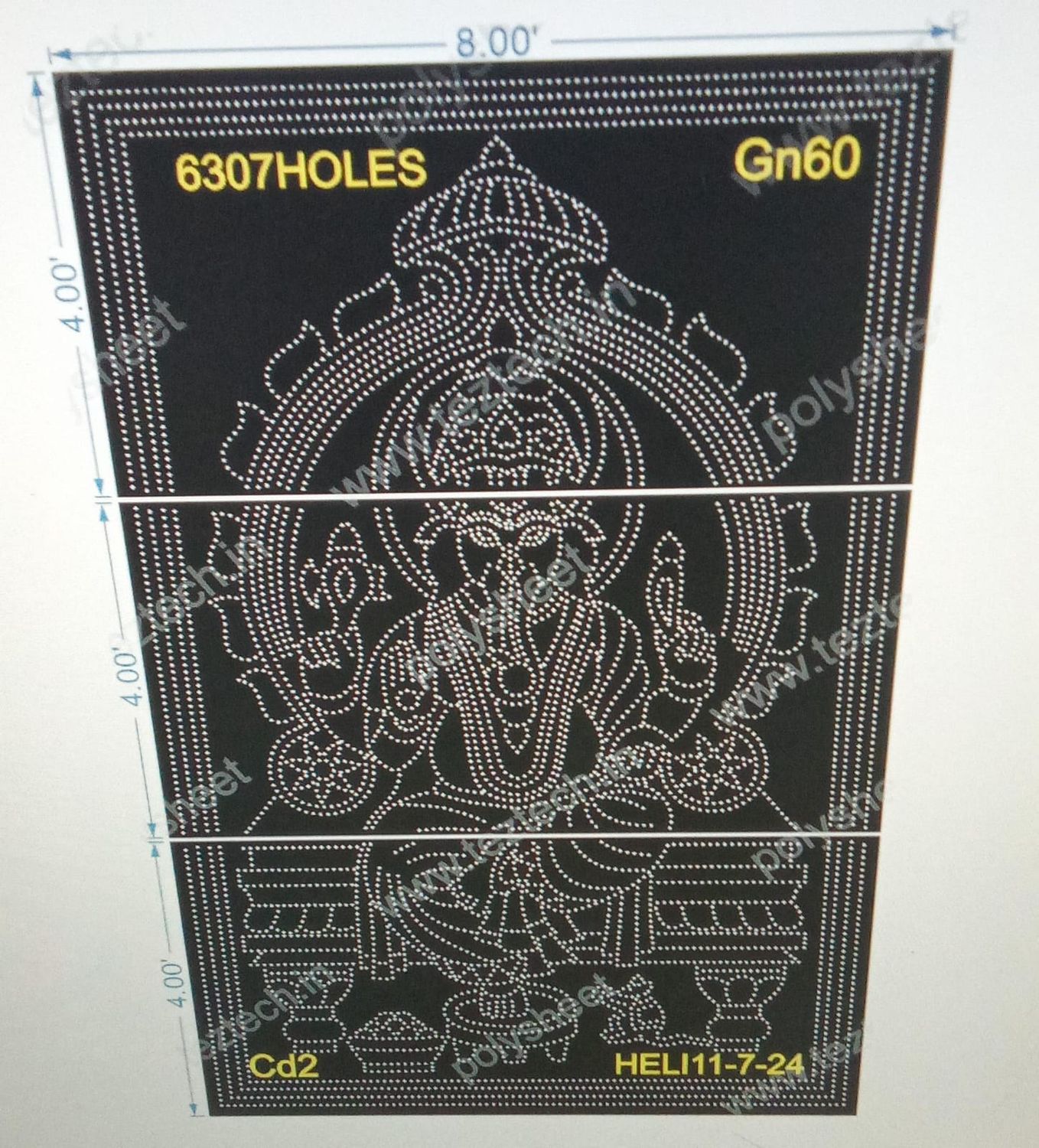 GN60 GANESHJI 12X8 FEET 6307 HOLES