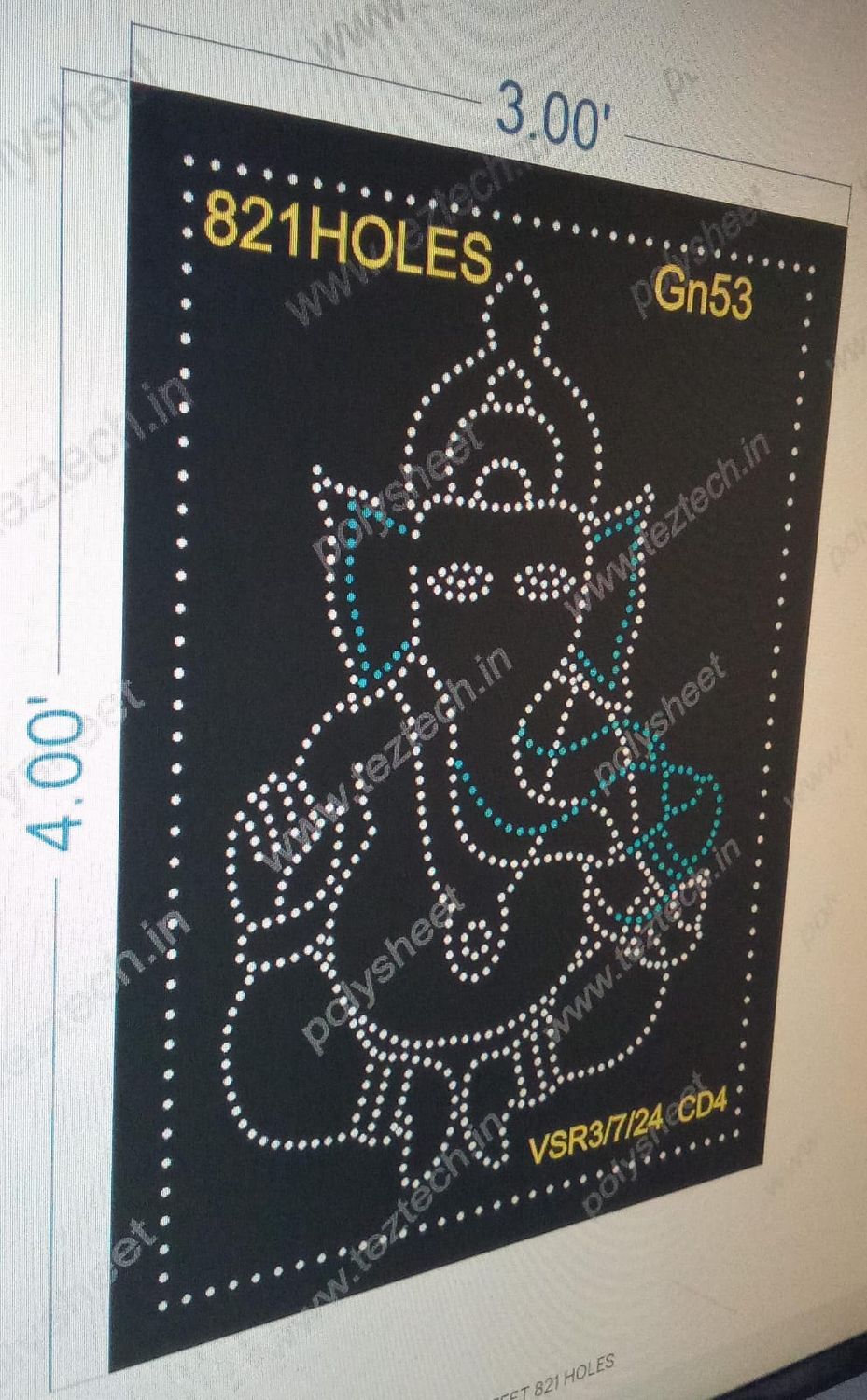 GN53 GANESHJI 4X3 FEET 821 HOLES