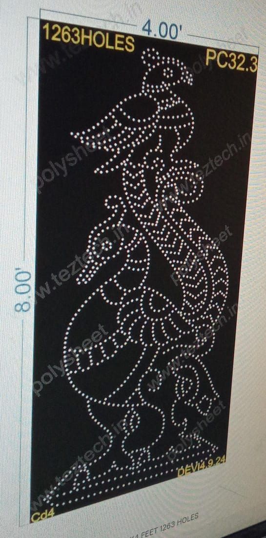 PC32.3 PEACOCK 8X4 FEET 1263 HOLES