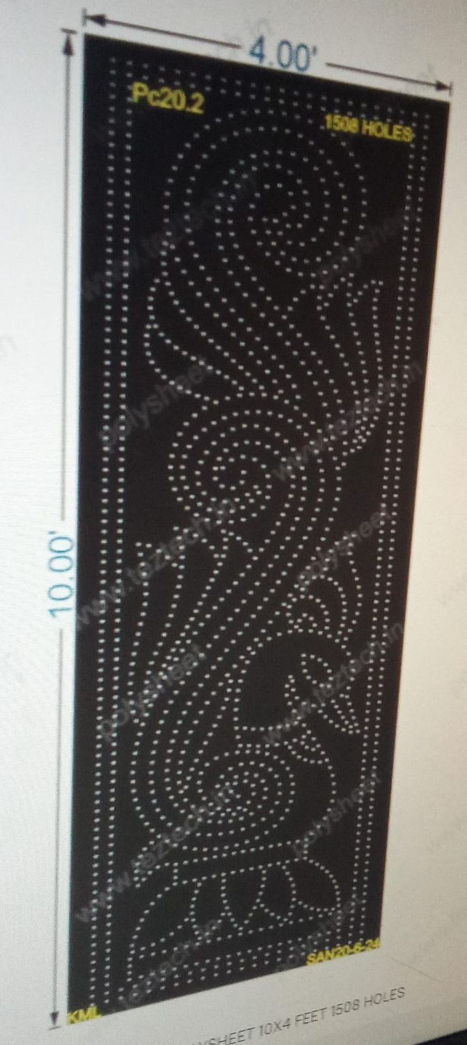 PC20.2 PEACOCK POLYSHEET 10X4 FEET 1508 HOLES