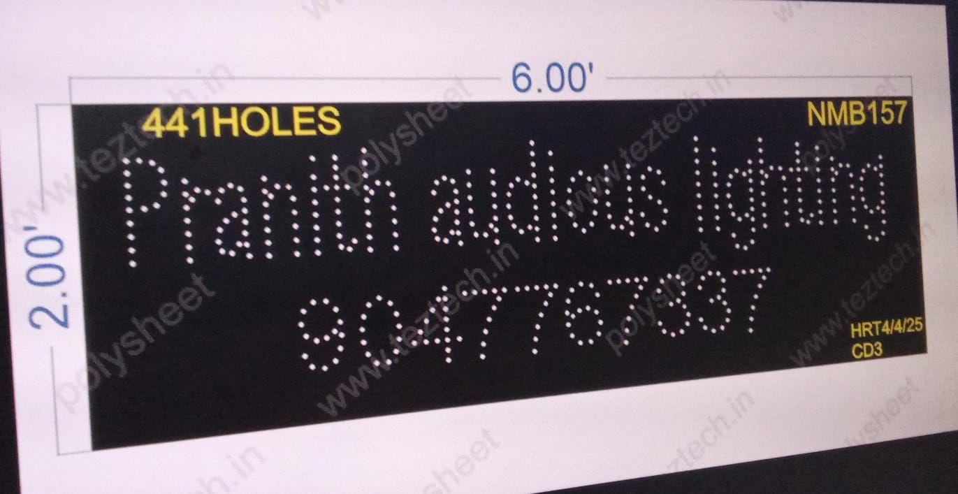 NMB157 NAME BOARD 1PART 2X6 FEET 441 HOLES